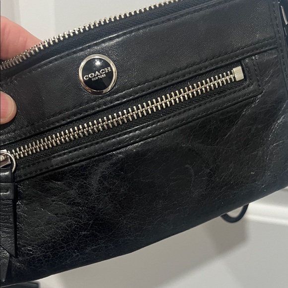 Coach Legacy (striped interior) Black Leather Wristlet - Picture 9 of 9